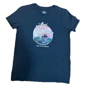 NWT LEVI Women’s Black Graphic Cowboy Hat Boots T-Shirt Summer Western X-Small